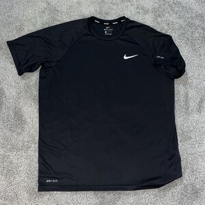 New Black Nike Swim Beach Pool Summer Hydroguard short sleeve mens shirt L NWOT